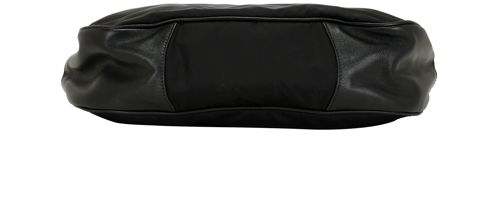 Re-Nylon Hobo, &pound;550, Handbags, Black, Leather/Nylon, Top view